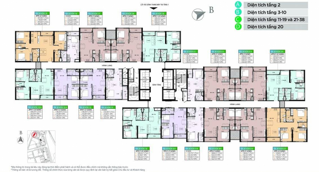 Thiết kế mặt bằng căn hộ Vinhomes Cần Giờ điển hình