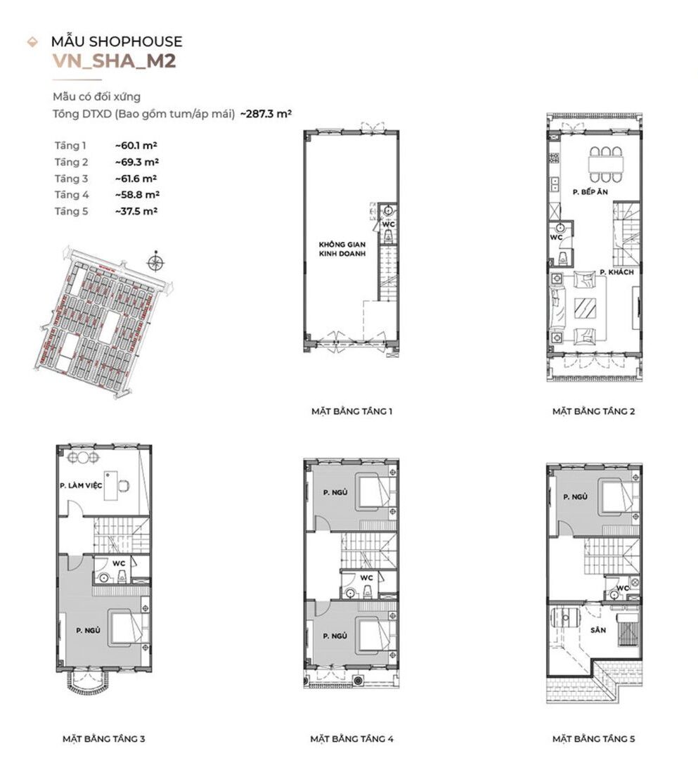 Thiết kế shophouse Vinhomes Cần Giờ điển hình