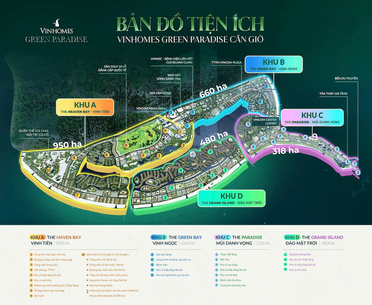 Bản đồ tiện ích liền kề Paradise Lagoon