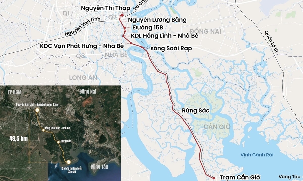 Bản độ vị trí dự án Metro quận 7 – Cần Giờ